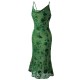 Green  Floral Vintage Dress