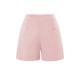 Pink  Button Solid Shorts