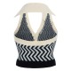 Black  Knitting Stripes Halter Button Tops