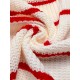 Red & White  Stripe Knitted Cardigan