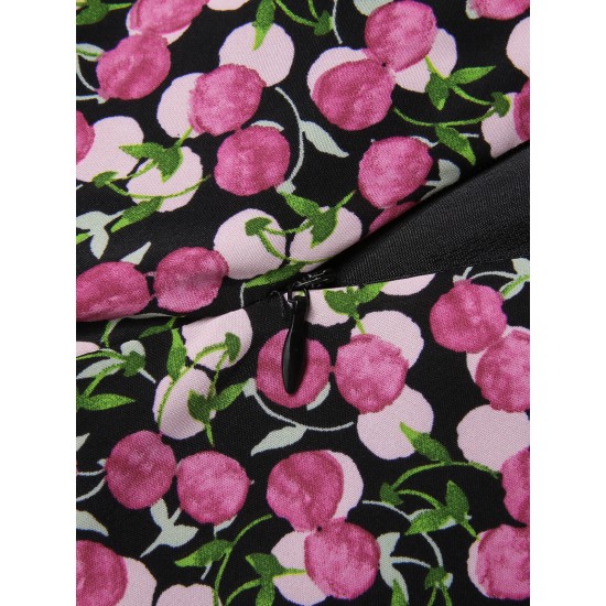 Pre-Sale Black & Pink  Cherry A-Line Skirt