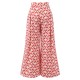 Red  Heart Op Art Wide-Leg Pants