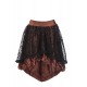  Mesh Ruffles Hem High Low Skirt