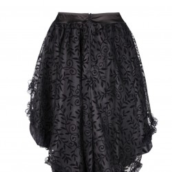  Mesh Ruffles Hem High Low Skirt