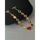 2PCS Gold Trim Alloy Earrings & Necklace