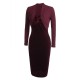 2PCS Wine Red  Velvet Bodycon Dress