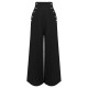 Black  Solid Suspender Pants