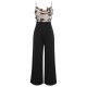 Black  Strap Butterfly Lace Patchwork Jumpsuit