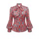  Candy Tie-Up Collar Buttons Blouse