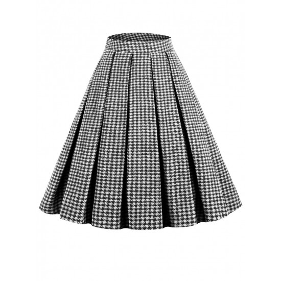 Green  Plaid Swing Panel Skirt