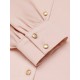 Pale Pink  Bowtie Collar Satin Tops