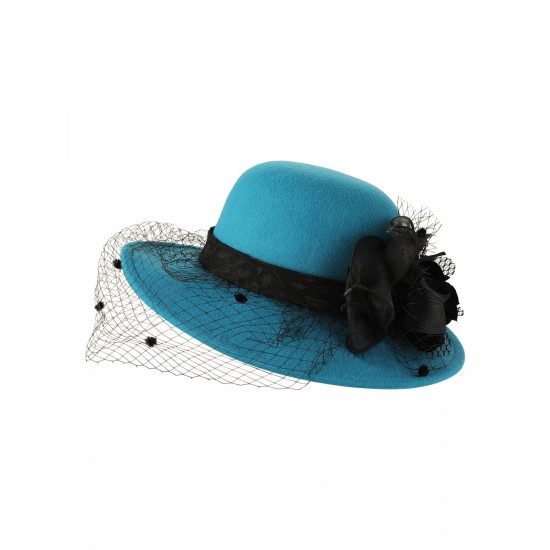  Flower Net Round Top Hat