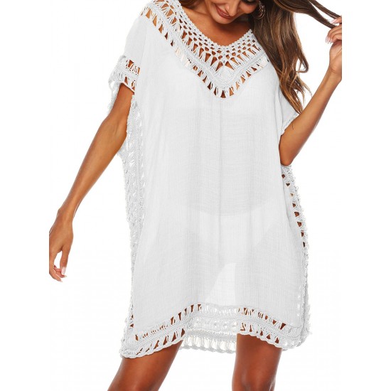 Solid Cut Out Bohemian Cover Up