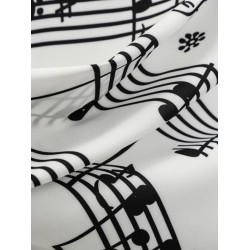 White  Music Note Swing Dress